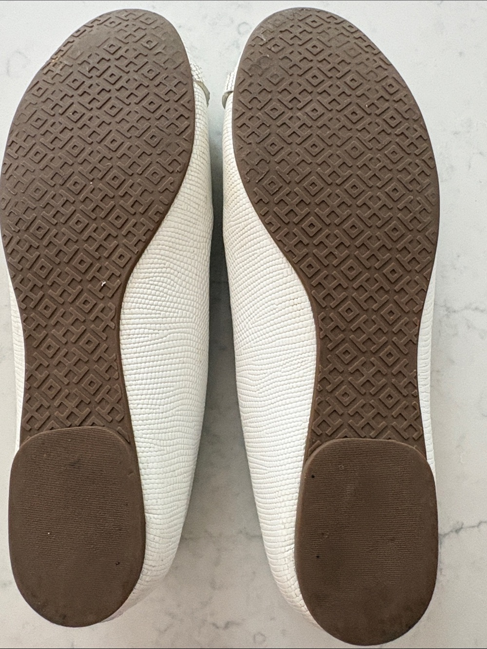 Tory Burch White Logo-Embellished Women's Ballet Flats - Picture 3 of 3